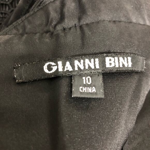 Gianni Bini Monica Lace Peplum Dress Black Size 10 EUC - Picture 7 of 9